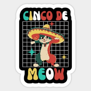 Cinco de Meow Cute Cinco De Mayo Cat Sombrero Sticker